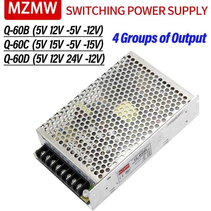 MZMW     ġ, LED Ʈ ̹ Ʈӿ, 4  AC-DC SMPS Q-60B Q-60C Q-60D, 60W, 5V, 12V, 24V -5V -12V